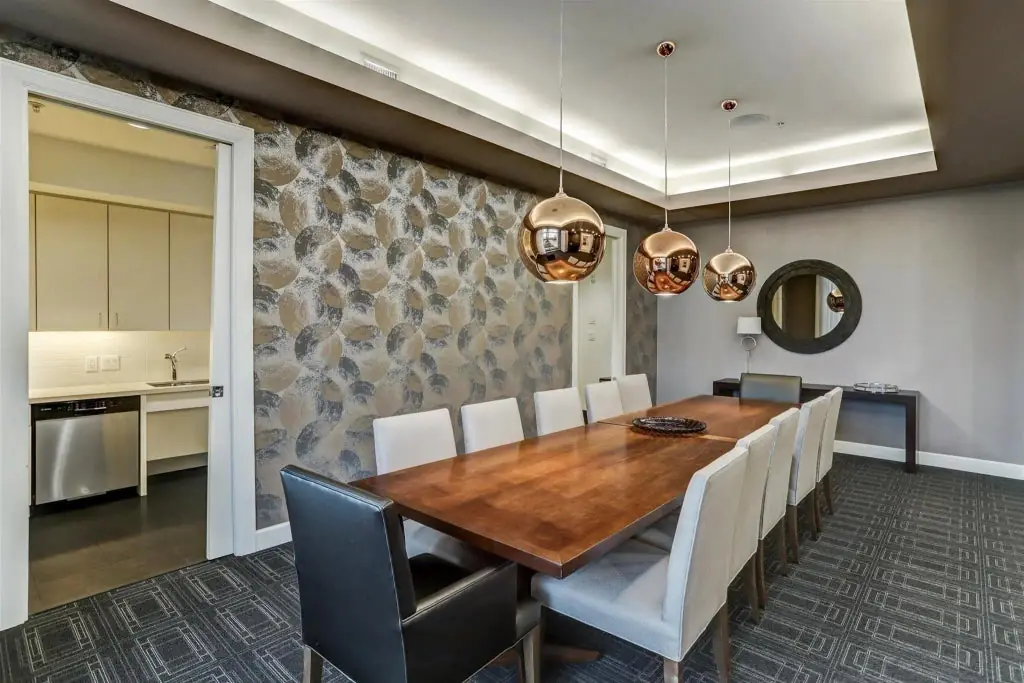 Highland Tower private meeting room with conference table and modern finishes